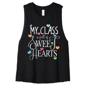 Teachers Valentines Day Shirts Class Full Of Sweethearts Women's Racerback Cropped Tank