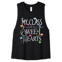 Teachers Valentines Day Shirts Class Full Of Sweethearts Women's Racerback Cropped Tank