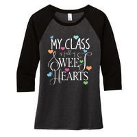 Teachers Valentines Day Shirts Class Full Of Sweethearts Women's Tri-Blend 3/4-Sleeve Raglan Shirt