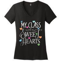 Teachers Valentines Day Shirts Class Full Of Sweethearts Women's V-Neck T-Shirt