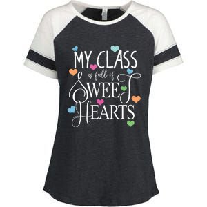 Teachers Valentines Day Shirts Class Full Of Sweethearts Enza Ladies Jersey Colorblock Tee