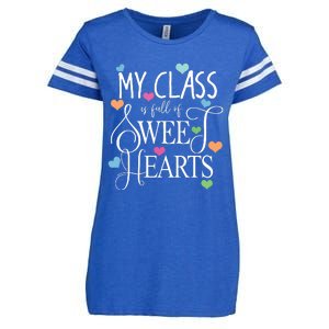 Teachers Valentines Day Shirts Class Full Of Sweethearts Enza Ladies Jersey Football T-Shirt