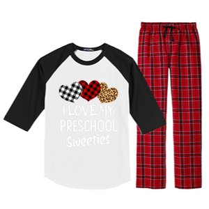 Teacher Valentines Day Gift I Love My Preschool Sweeties Cool Gift Raglan Sleeve Pajama Set