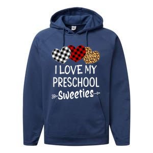 Teacher Valentines Day Gift I Love My Preschool Sweeties Cool Gift Performance Fleece Hoodie