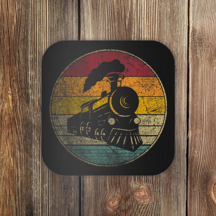 Train Vintage Distressed Retro Engineer Engine Conductor TShirt Coaster