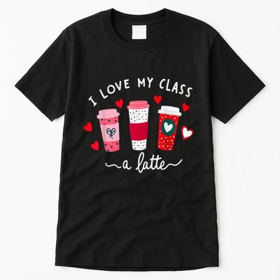 Teachers Valentine Day I Love My Class A Latte Coffee Tall T-Shirt