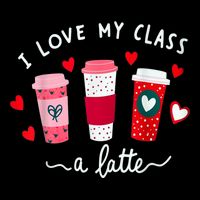Teachers Valentine Day I Love My Class A Latte Coffee 16 in Basic Backpack