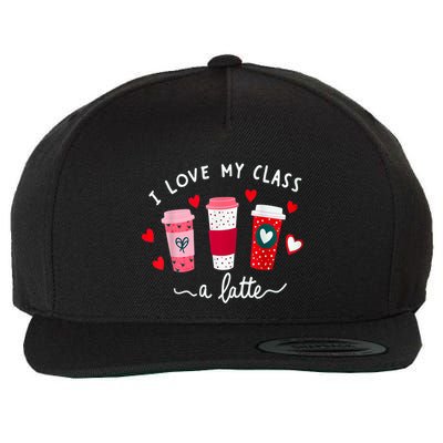 Teachers Valentine Day I Love My Class A Latte Coffee Wool Snapback Cap