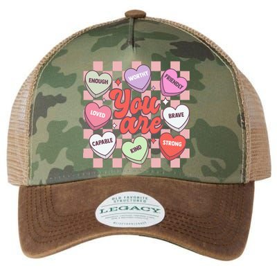 Teacher Valentines Day Candy Heart Legacy Tie Dye Trucker Hat