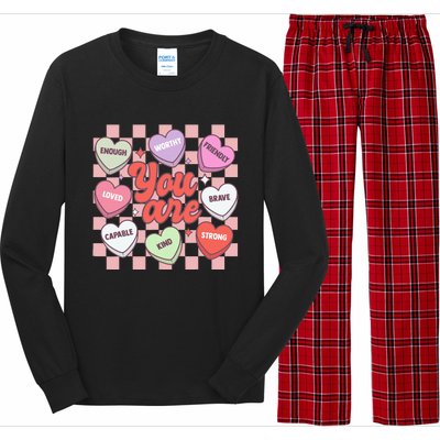 Teacher Valentines Day Candy Heart Long Sleeve Pajama Set