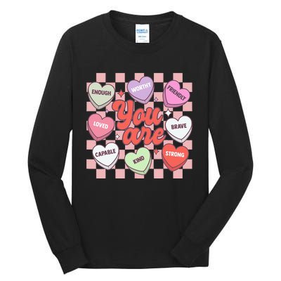 Teacher Valentines Day Candy Heart Tall Long Sleeve T-Shirt