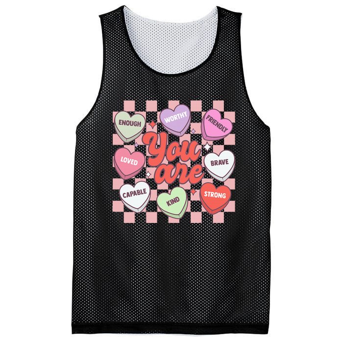 Teacher Valentines Day Candy Heart Mesh Reversible Basketball Jersey Tank