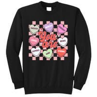 Teacher Valentines Day Candy Heart Tall Sweatshirt