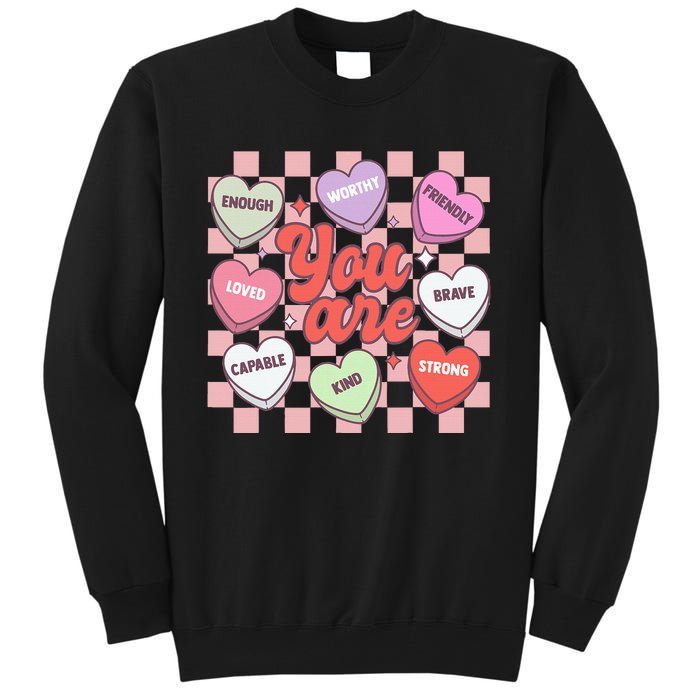 Teacher Valentines Day Candy Heart Tall Sweatshirt