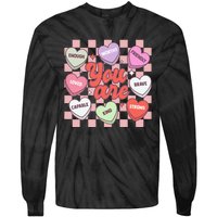 Teacher Valentines Day Candy Heart Tie-Dye Long Sleeve Shirt