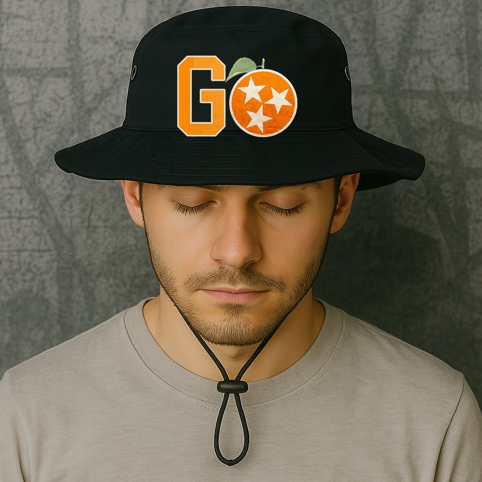 Tennessee Vintage Distressed Orange And White Flag Bucket Hat