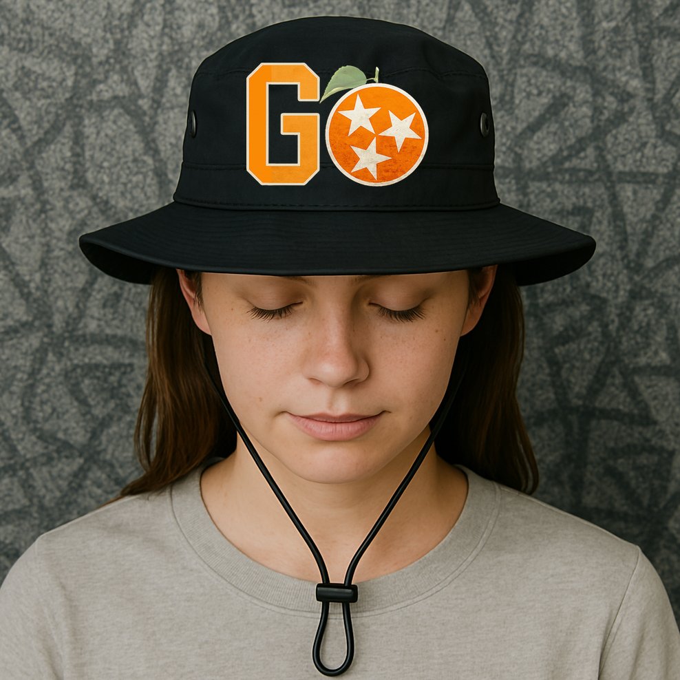 Tennessee Vintage Distressed Orange And White Flag Bucket Hat
