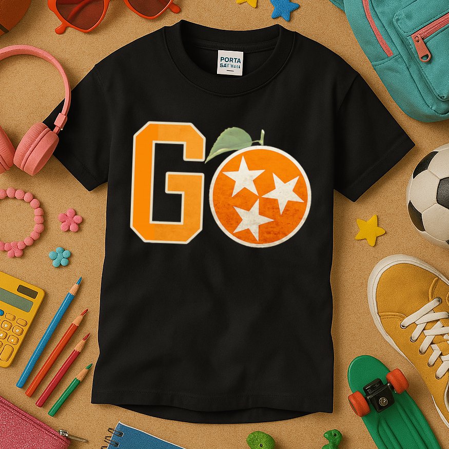 Tennessee Vintage Distressed Orange And White Flag Kids T-Shirt