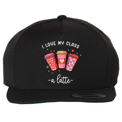 Teachers Valentine Day I Love My Class A Latte Coffee Wool Snapback Cap