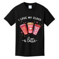 Teachers Valentine Day I Love My Class A Latte Coffee Kids T-Shirt