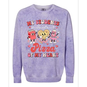 Teacher Valentines Day My Students Have A Pizza Of My Heart Colorblast Crewneck Sweatshirt