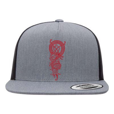 The Viking Dragon Fafnir Norse Mythology Dragon Flat Bill Trucker Hat