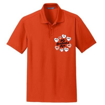 Teacher Valentines Day Positive Affirmations Candy Hearts Dry Zone Grid Polo