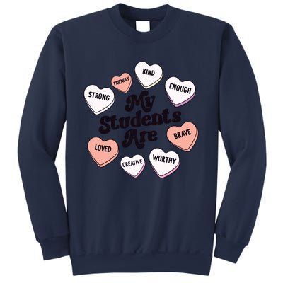 Teacher Valentines Day Positive Affirmations Candy Hearts Sweatshirt