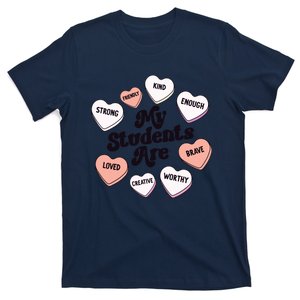 Teacher Valentines Day Positive Affirmations Candy Hearts T-Shirt