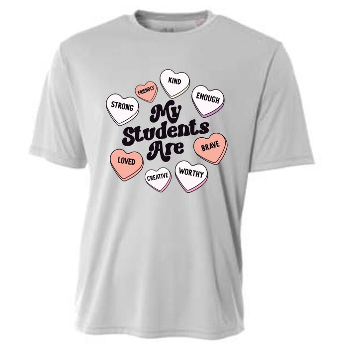 Teacher Valentines Day Positive Affirmations Candy Hearts Cooling Performance Crew T-Shirt