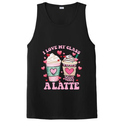 Teachers Valentine Day I Love My Class A Latte Coffee Women Gift PosiCharge Competitor Tank