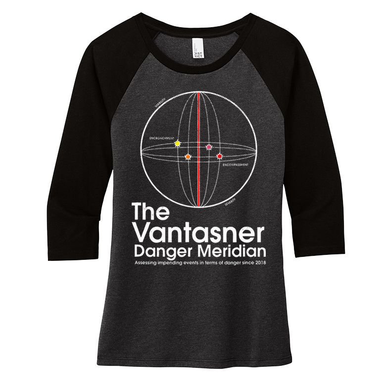 The Vantasner Danger Meridian For Conditions Grave Women's Tri-Blend 3/4-Sleeve Raglan Shirt