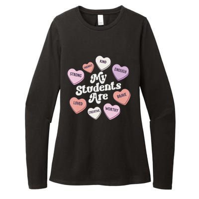 Teacher Valentines Day Positive Affirmations Candy Hearts Womens CVC Long Sleeve Shirt