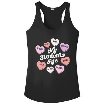 Teacher Valentines Day Positive Affirmations Candy Hearts Ladies PosiCharge Competitor Racerback Tank