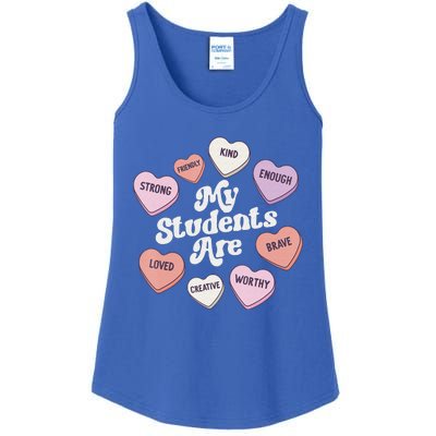 Teacher Valentines Day Positive Affirmations Candy Hearts Ladies Essential Tank