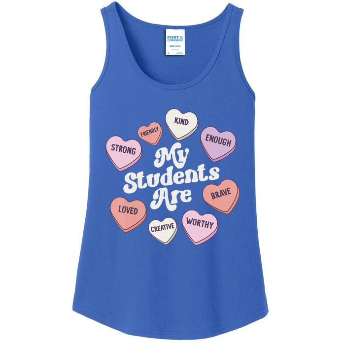 Teacher Valentines Day Positive Affirmations Candy Hearts Ladies Essential Tank