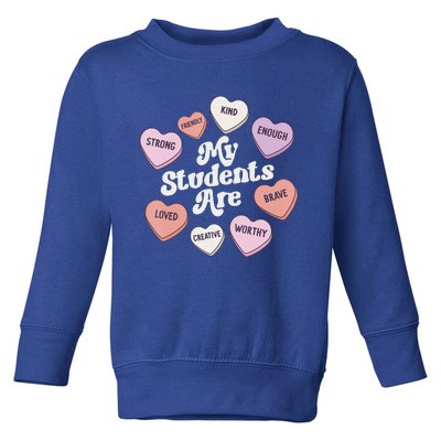 Teacher Valentines Day Positive Affirmations Candy Hearts Toddler Sweatshirt