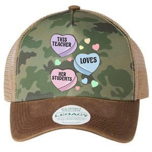 Teacher Valentine's Day THIS TEACHER LOVES HER STUDENTS Legacy Tie Dye Trucker Hat