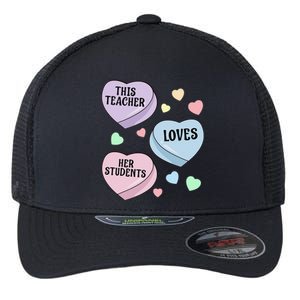 Teacher Valentine's Day THIS TEACHER LOVES HER STUDENTS Flexfit Unipanel Trucker Cap