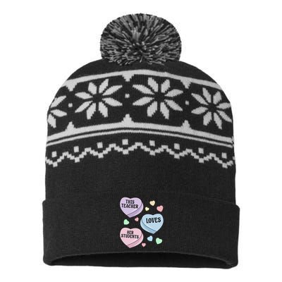 Teacher Valentine's Day THIS TEACHER LOVES HER STUDENTS USA-Made Snowflake Beanie