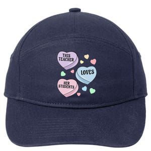 Teacher Valentine's Day THIS TEACHER LOVES HER STUDENTS 7-Panel Snapback Hat