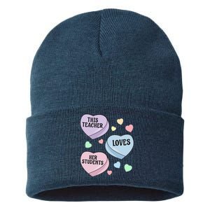 Teacher Valentine's Day THIS TEACHER LOVES HER STUDENTS Sustainable Knit Beanie