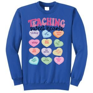 Teacher Valentine Day Retro Teaching Sweethearts Candy Heart Gift Sweatshirt