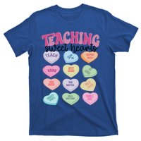 Teacher Valentine Day Retro Teaching Sweethearts Candy Heart Gift T-Shirt