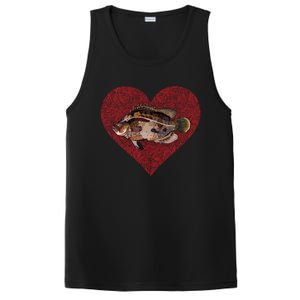 Tripletail Valentines Day Fish Love Fingerprint Cool Gift PosiCharge Competitor Tank