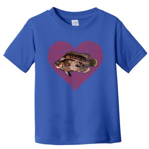 Tripletail Valentines Day Fish Love Fingerprint Cool Gift Toddler T-Shirt