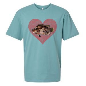 Tripletail Valentines Day Fish Love Fingerprint Cool Gift Sueded Cloud Jersey T-Shirt