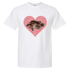 Tripletail Valentines Day Fish Love Fingerprint Cool Gift Garment-Dyed Heavyweight T-Shirt