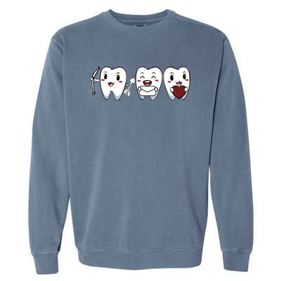 Teeth Valentines Day Cute Dentist Dental Hygienist Assistant Gift Garment-Dyed Sweatshirt