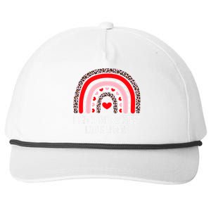 Teacher Valentines Day I Teach The Sweetest Hearts Rainbow Snapback Five-Panel Rope Hat